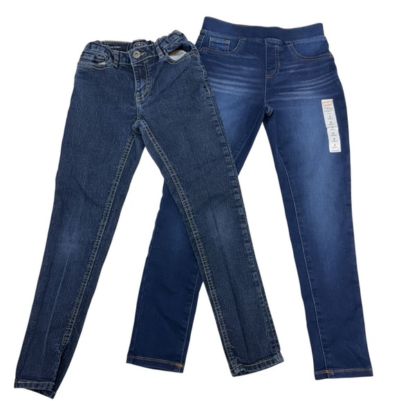 Girls Jeans Bundle Size 8 – Lucky Brand Skinny & Jumping Beans Jeggings - Picture 1 of 11